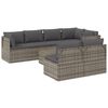 vidaXL 8-delige Loungeset met kussens poly rattan grijs