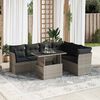 vidaXL 7-delige Loungeset met kussens poly rattan grijs