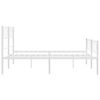 vidaXL Bedframe met hoofd- en voeteneinde metaal wit 140x200 cm