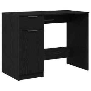 vidaXL Bureau Zwart Eiken Bewerkt hout 100 x 50 x 75 cm