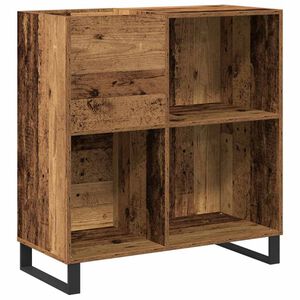 vidaXL Platenkast Oud hout 84,5 x 38 x 89 cm Bewerkt hout