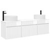 vidaXL Badkamerkastenset 3 st Hoogglans Wit 49 x 44,5 x 65,5 cm