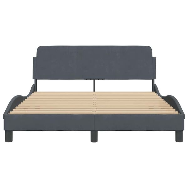 vidaXL Bedframe "Dover" 140x200 cm fluweel donkergrijs