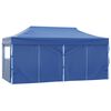 vidaXL Partytent met 4 zijwanden inklapbaar 3x6 m staal blauw