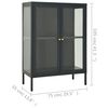 vidaXL Dressoir 75x35x105 cm staal en glas antracietkleurig
