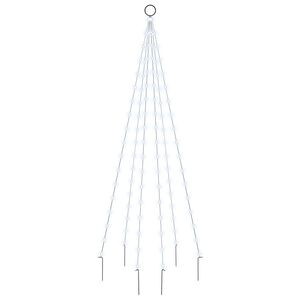 vidaXL Vlaggenmast kerstboom 108 LED's koudwit 180 cm