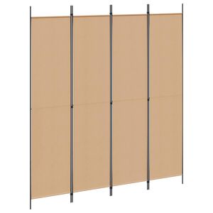 vidaXL 4-panelen roomdivider Beige 200 x 220 cm Stof