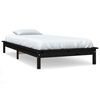 vidaXL Bedframe massief grenenhout zwart 100x200 cm