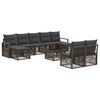 vidaXL Tuinbankenset 10 st Grijs poly rattan