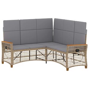 vidaXL Tuin Ligbank Set Beige en Licht Grijs 164 x 164 x 112 cm