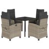 vidaXL 5-delige Tuinset met kussens poly rattan lichtgrijs
