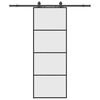 vidaXL Schuifdeur met beslagset 76x205 cm ESG glas zwart