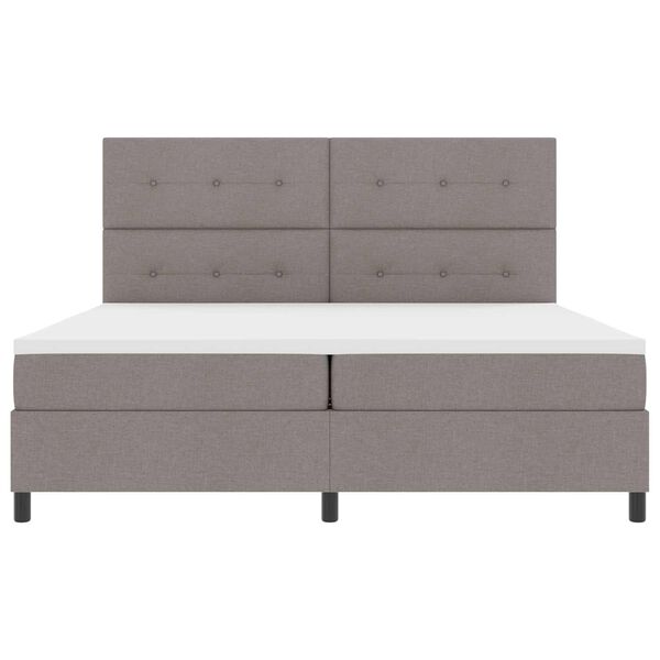vidaXL Boxspring bed met matras met LED Taupe 200 x 200 cm Stof