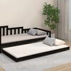 vidaXL Bedframe massief grenenhout zwart 80x200 cm