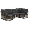 vidaXL Tuinbankenset 6 pcs Grijs poly rattan