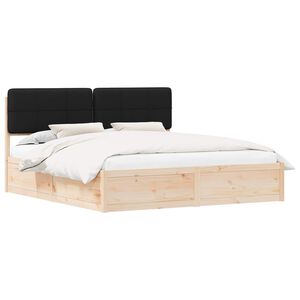 vidaXL Bedframe met Gevoerd Hoofdgedeelte Zwart 200 x 200 cm