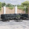vidaXL Tuin Sofa Set met kussen 8 pcs Zwart Aluminium