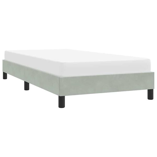 vidaXL Bedframe zonder matras 80x220 cm fluweel lichtgrijs