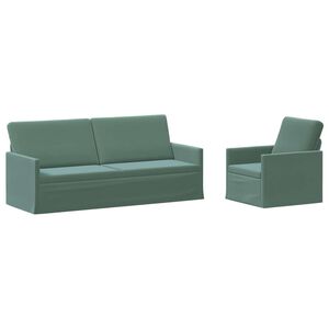 vidaXL Bankstel 2 pcs Zeegroen fluweel