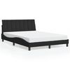 vidaXL Bedframe met LED zonder matras "Hanko" fluweel zwart 140x200 cm