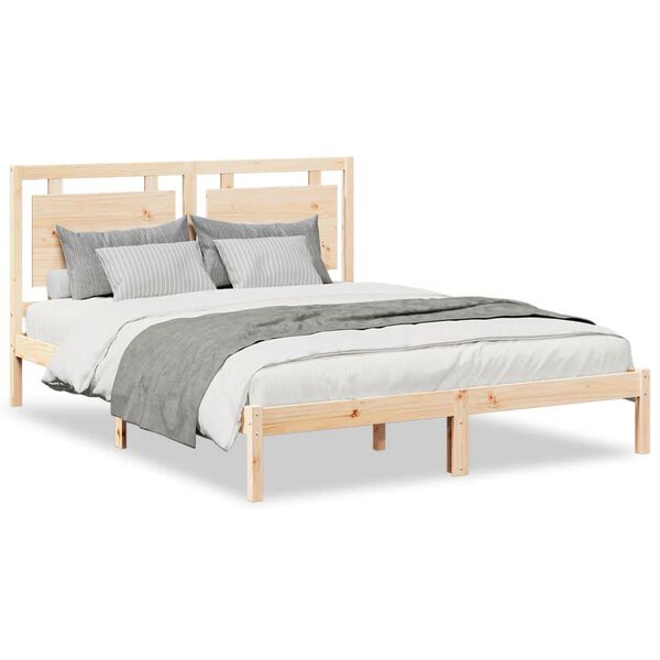 vidaXL Bedframe extra lang zonder matras massief hout 160x220 cm