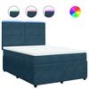 vidaXL Boxspring met matras fluweel blauw 140x190 cm