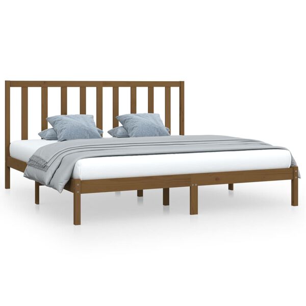 vidaXL Bedframe massief grenenhout honingbruin 200x200 cm