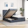 vidaXL Ottoman bed met matrassen 200x200cm fluweel donkergrijs