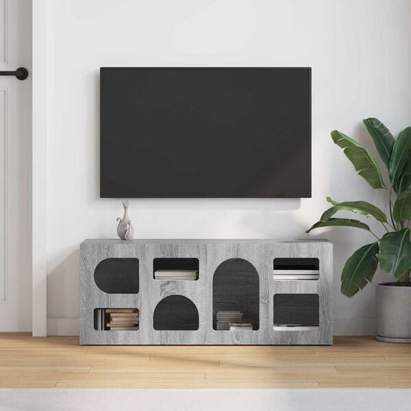 vidaXL TV-kast Grijs Sonoma 100 x 35 x 40 cm Bewerkt hout