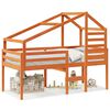 vidaXL Hoogslaper met dak massief grenenhout wasbruin 90x190 cm