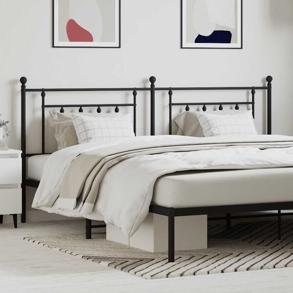 vidaXL Hoofdbord 200 cm metaal zwart