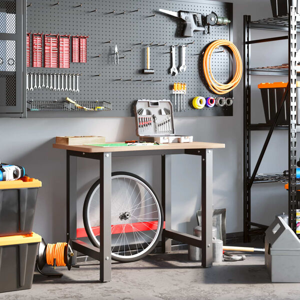 vidaXL Werkbank 100x(55-60)x81,5 cm massief beukenhout