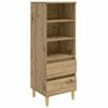 vidaXL Hoge kast Artisanaal eiken 40 x 36 x 110 cm Bewerkt hout