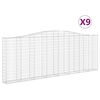 vidaXL Schanskorven 9 st gewelfd 400x30x140/160 cm ijzer