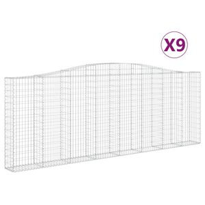 vidaXL Schanskorven 9 st gewelfd 400x30x140/160 cm ijzer