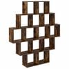 vidaXL Wandplank Gerookt eiken 120 x 20 x 136 cm Bewerkt hout