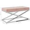 vidaXL Bankje fluweel en roestvrij staal roze
