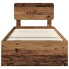 vidaXL Bedframe met hoofdeinde Oudhout 90 x 200 cm Massief grenenhout