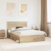 vidaXL Bedframe Sonoma Eiken 150 x 200 cm Massief grenenhout