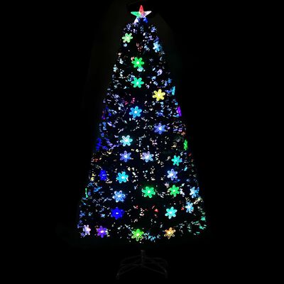 Atletisch uitblinken Winkelcentrum vidaXL Kerstboom met LED-sneeuwvlokken 120 cm glasvezel zwart online kopen  | vidaXL.be