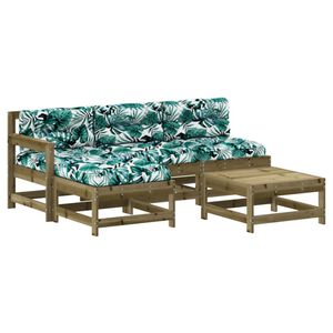 vidaXL 5-delige Loungeset met kussens ge&iuml;mpregneerd grenenhout
