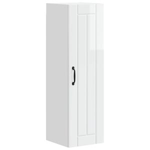vidaXL Wandkast LUCCA Hoogglans Wit 30 x 31 x 100 cm Bewerkt hout