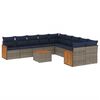 vidaXL 11-delige tuinbankset met kussens, grijs polyrotan