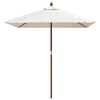 vidaXL Parasol met houten paal 198x198x231 cm zandkleurig