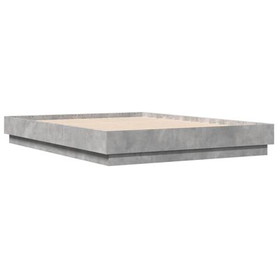 vidaXL Bedframe bewerkt hout betongrijs 120x190 cm