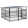 vidaXL Hondenkennel met dak 3,75 m&sup2; staal