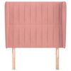 vidaXL Hoofdbord met randen 83x23x118/128 cm fluweel roze
