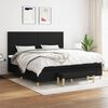 vidaXL Boxspring met matras stof zwart 200x200 cm