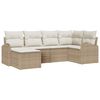 vidaXL Tuinbankenset 6 st Beige poly rattan