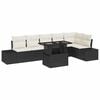 vidaXL Tuin Sofa Set 7 st Zwart en Cr&egrave;me poly rattan